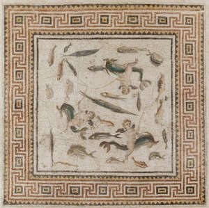 Mosaïque marine (panneau central de trois panneaux d